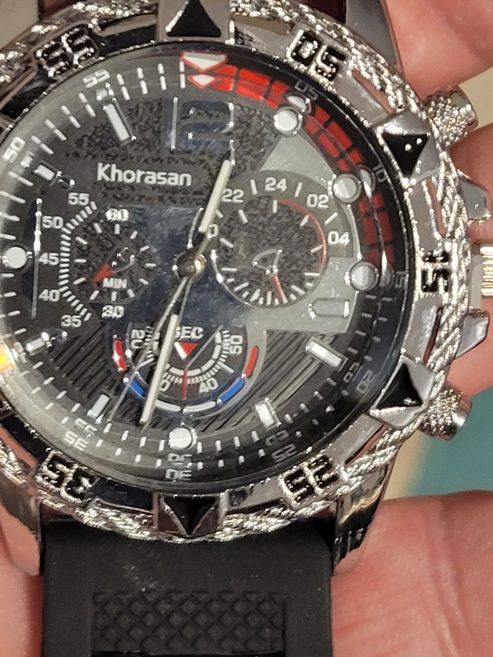 Khorasan Men's Sport Chronograph Watch - Black & Silver